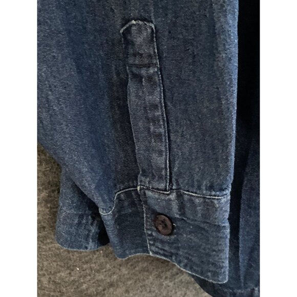 VTG New Direction Woman Denim Shirt Jacket LS Copper Sequin Double Breast 3X - Picture 8 of 10